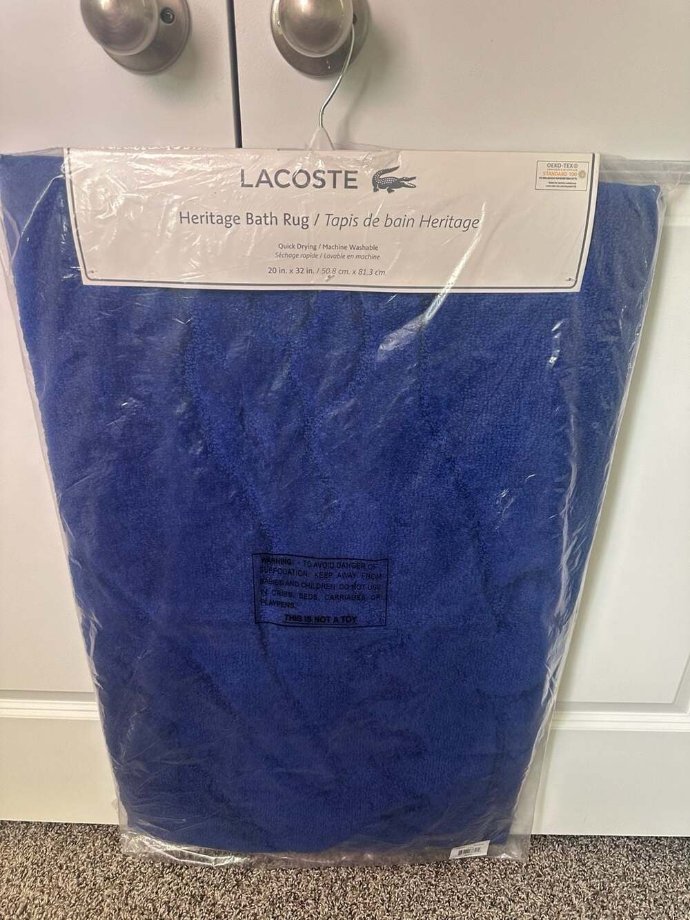 Lacoste Heritage Bath Rug, Surf Blue, 20 in x 32 in